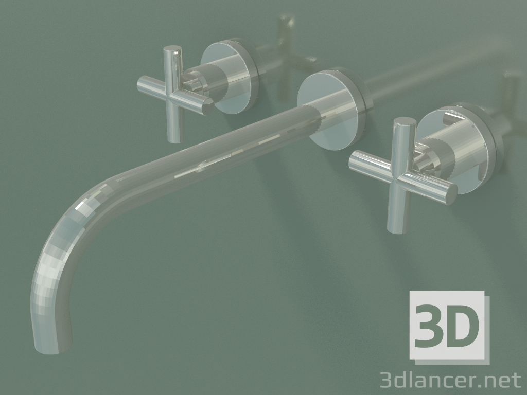 Modelo 3d Misturador para lavatório de parede sem conjunto de resíduos (36 717 892-080010) - preview