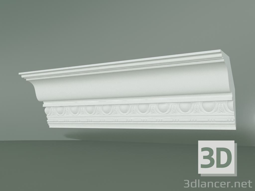 modello 3D Cornicione in gesso con ornamento KV524 - anteprima