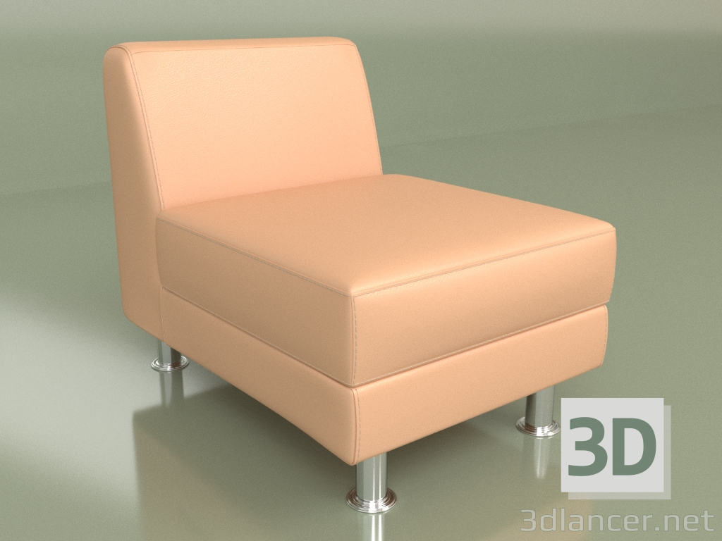 modello 3D Sezione Evolution 1 posto (pelle beige) - anteprima