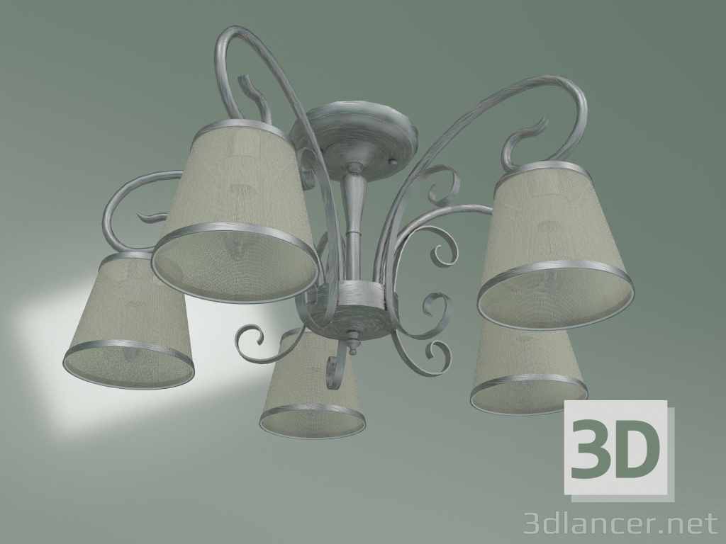 modello 3D Lampadario a soffitto 60065-5 (argento) - anteprima