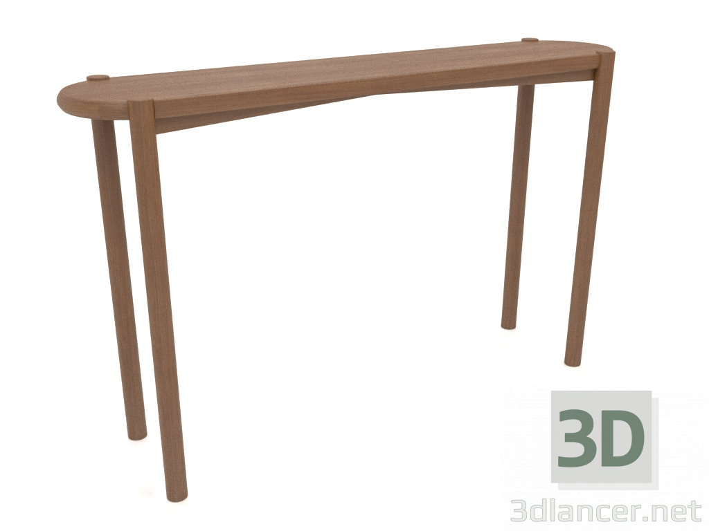 modèle 3D Table console (extrémité arrondie) (1215x280x754, bois brun clair) - preview