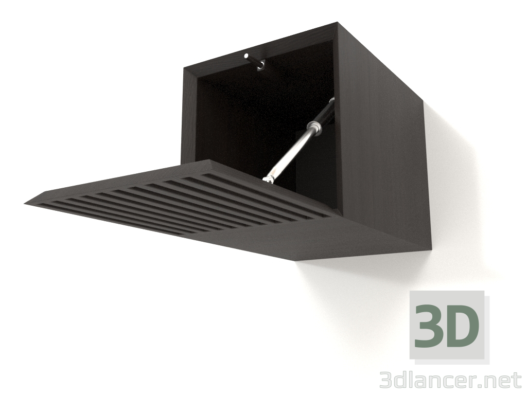 modèle 3D Étagère suspendue ST 06 (porte ondulée ouverte) (250x315x250, bois brun foncé) - preview