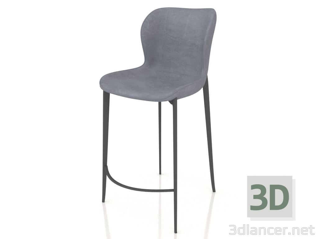 modello 3D Sedia semi-bar Helena (grigio - nero) - anteprima