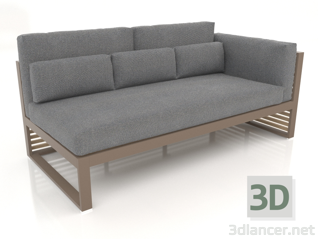 3d model Sofá modular, sección 1 derecha, respaldo alto (Bronce) - vista previa