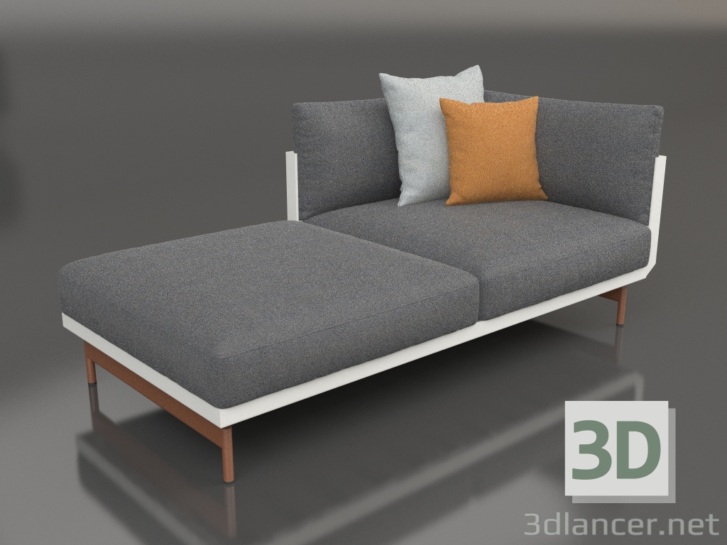 3d model Módulo sofá sección 2 izquierda (gris ágata) - vista previa