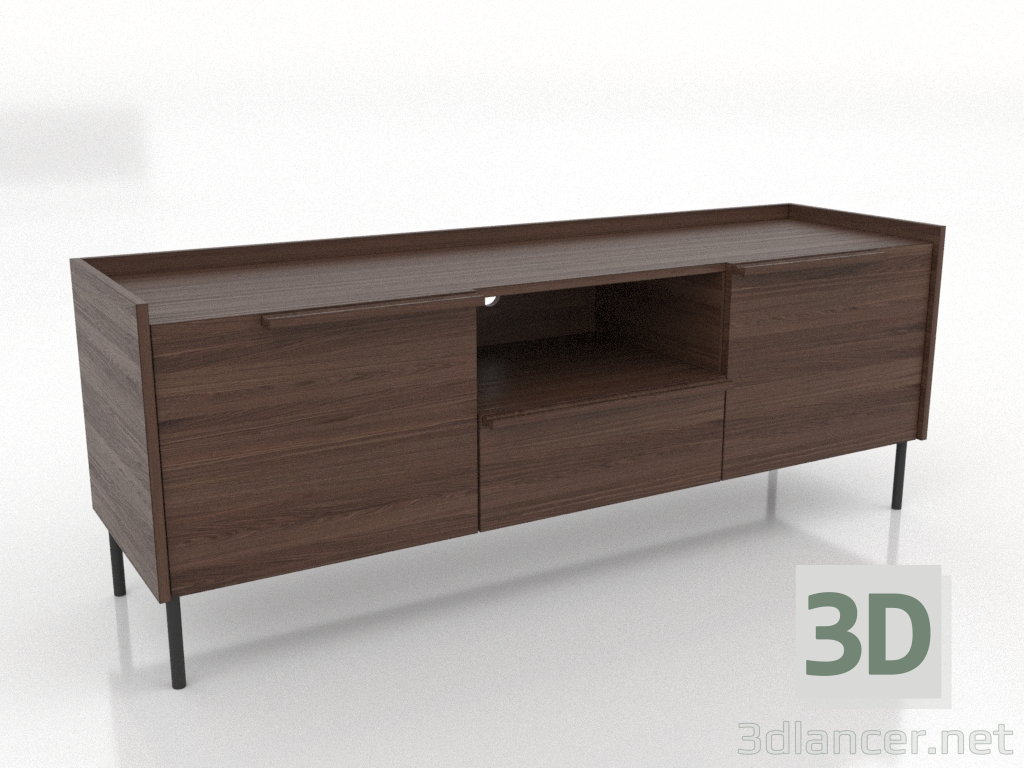 modèle 3D Meuble TV 1 1500 mm (noyer foncé) - preview modèle 3D Meuble TV 1 1500 mm (noyer foncé) - preview