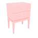 3d model One Static bedside table with two drawers (option 4) - preview