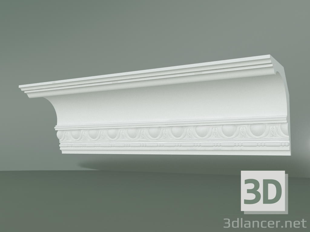 Modelo 3d Cornija de gesso com ornamento KV525 - preview