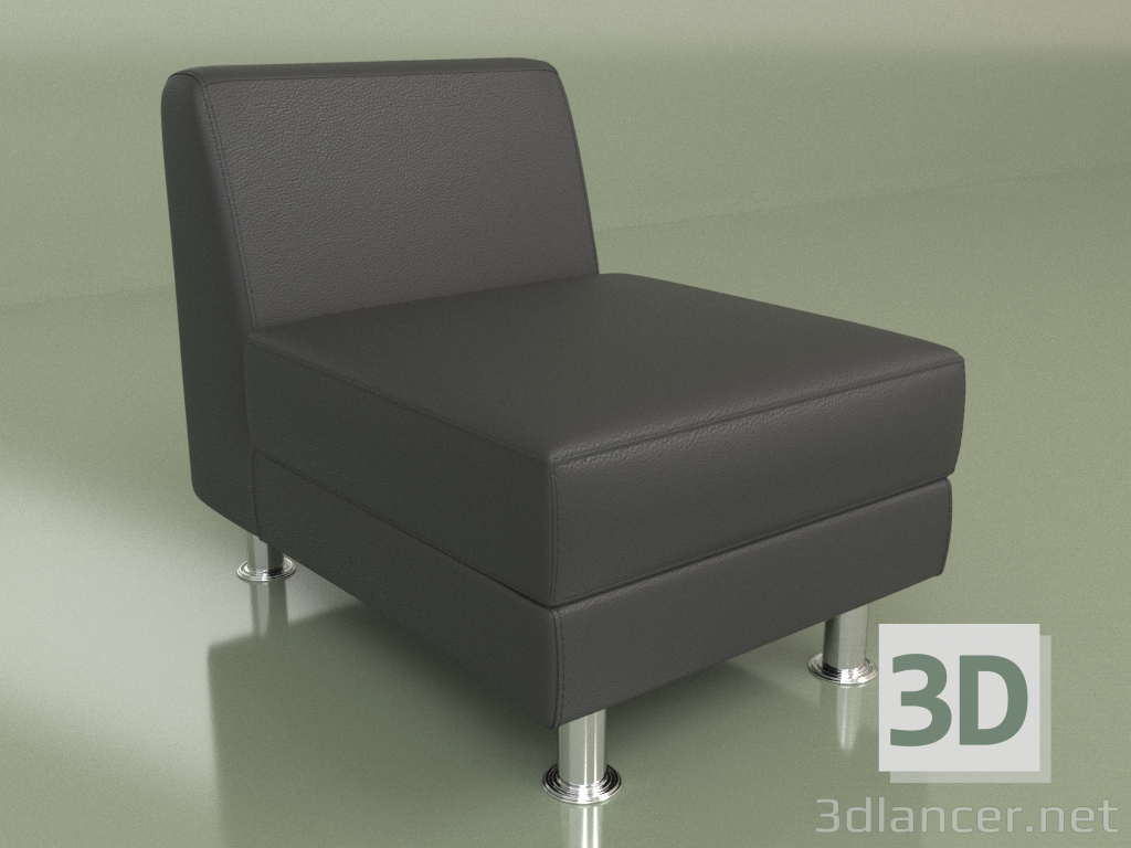 modello 3D Sezione Evolution 1 posto (pelle nera) - anteprima