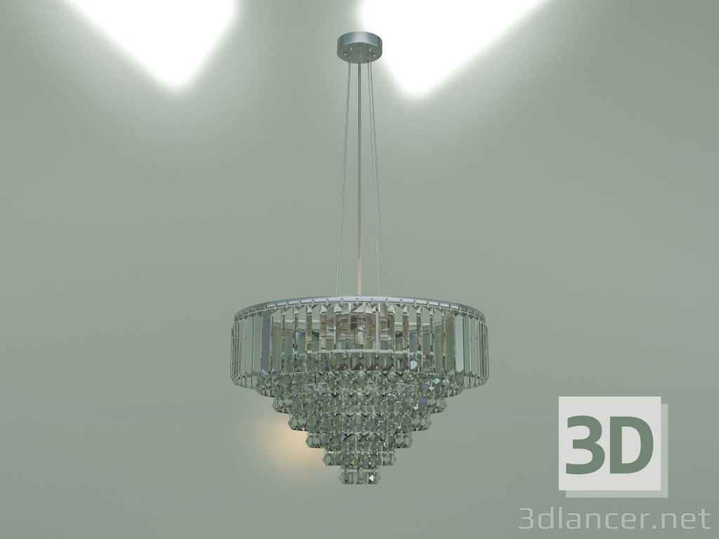 modèle 3D Lustre suspendu Torreta 10105-9 (cristal clair chromé) - preview