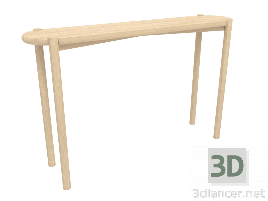 3d model Consola (extremo redondeado) (1215x280x754, blanco madera) - vista previa