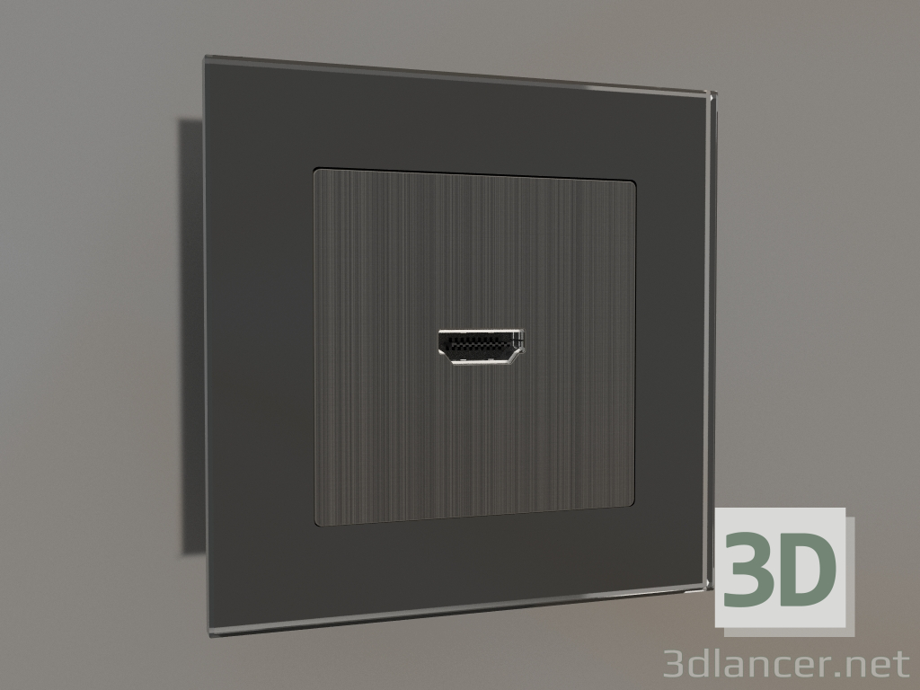 3d model HDMI socket (bronze) - preview