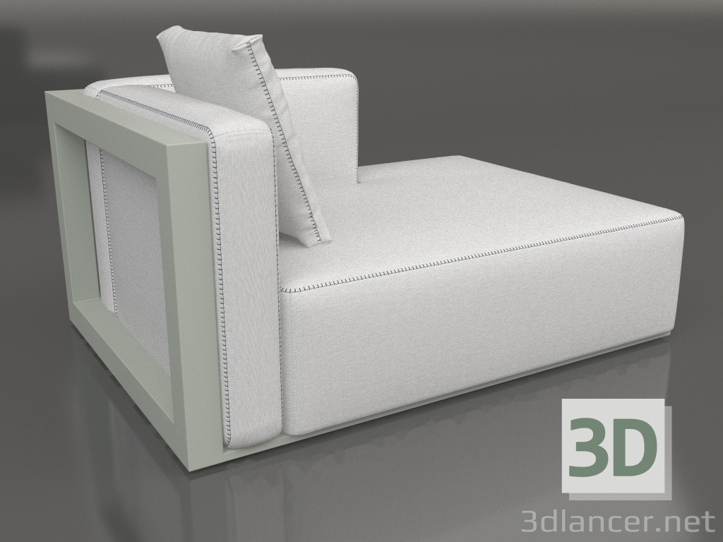 3d model Módulo sofá sección 2 derecha (Gris cemento) - vista previa