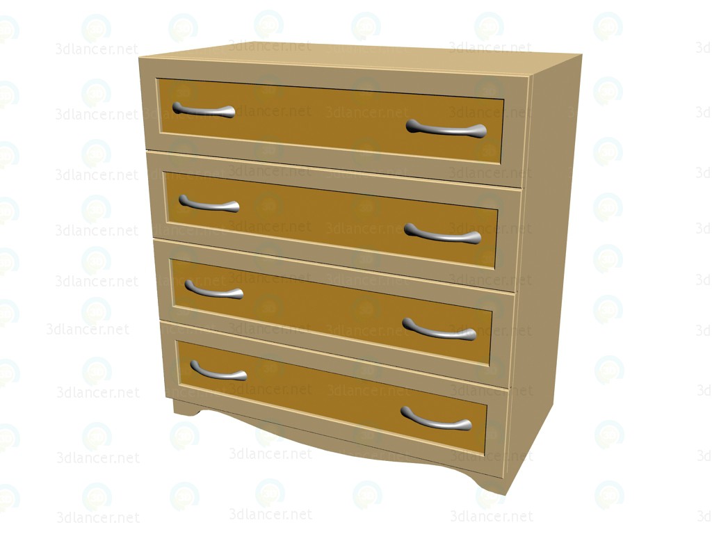 3d model Chest of drawers (4 boxes) - preview