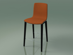 Silla de bar 3994 (4 patas de madera, polipropileno, con moldura frontal, abedul negro)