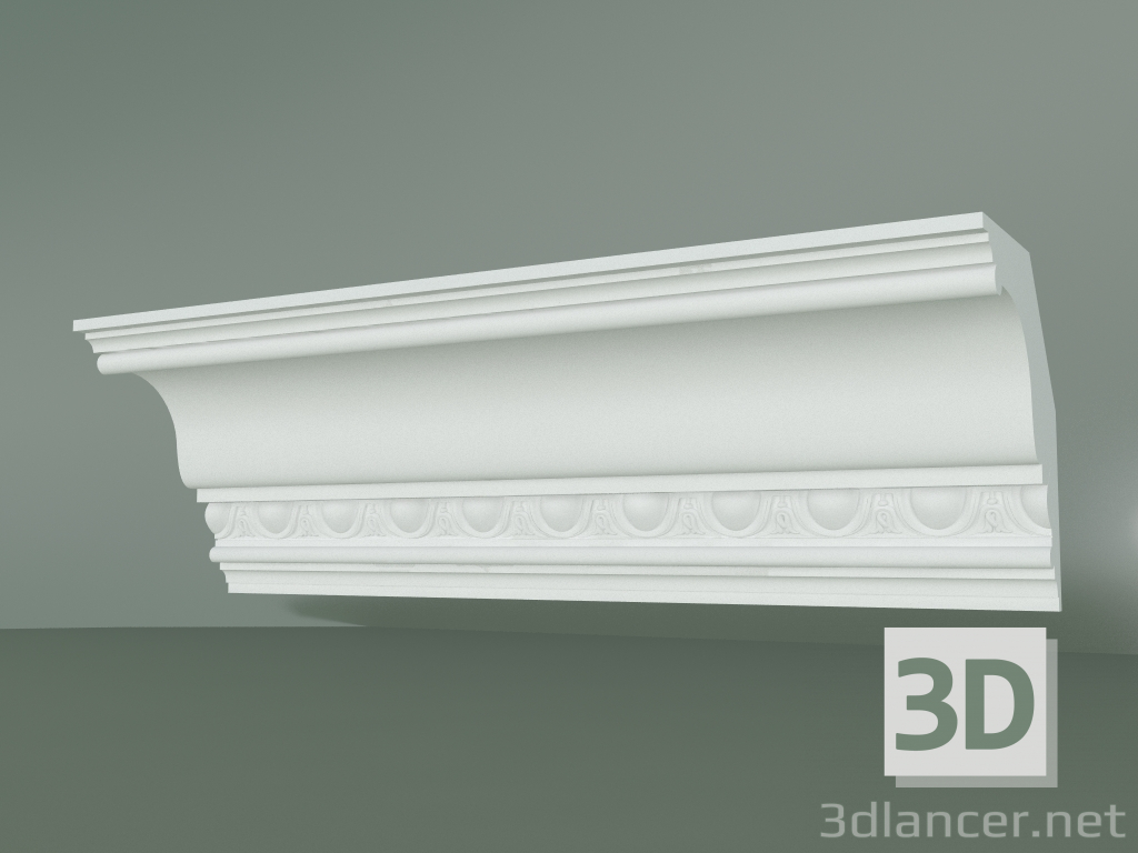 modello 3D Cornicione in gesso con ornamento KV526 - anteprima