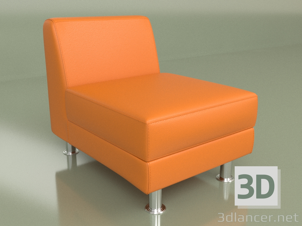 3d model Section Evolution 1-seater (Orange leather) - preview