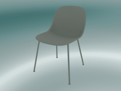 Silla de fibra con base de tubo (gris)