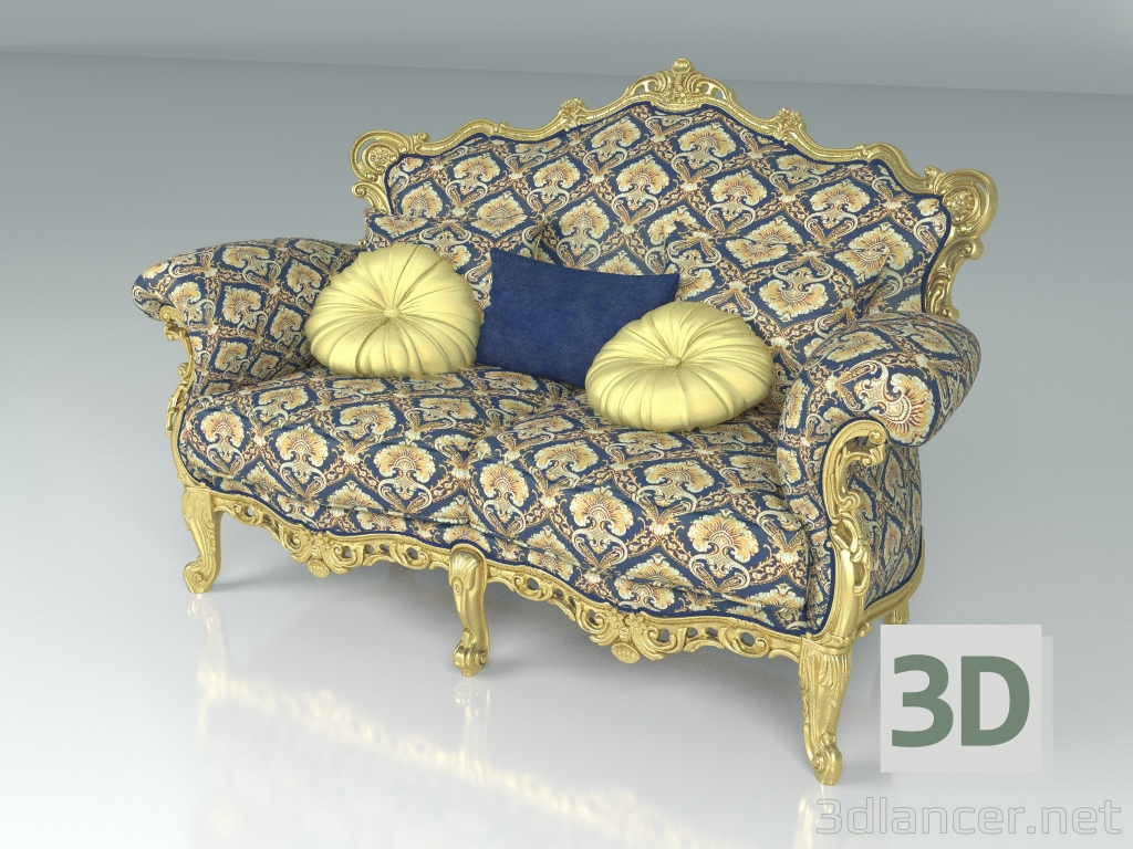 modèle 3D Canapé 2 places (art. 12416) - preview