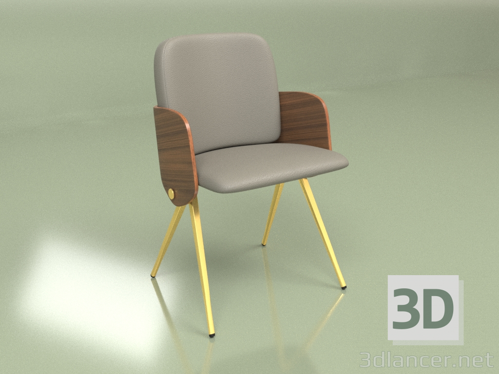 3d model Silla Isla (gris) - vista previa