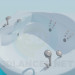 modèle 3D Baignoire jacuzzi ronde pour deux - preview