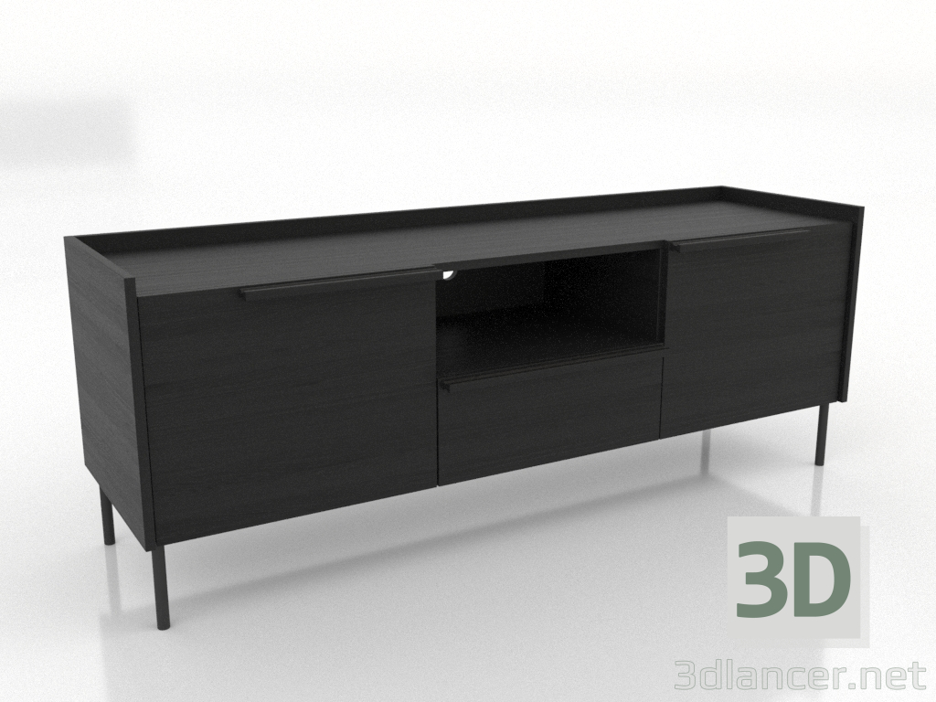 3d model TV cabinet 1 1500 mm (black RAL 9005) - preview 3d model TV cabinet 1 1500 mm (black RAL 9005) - preview