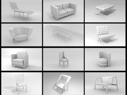 A set of 3D-models of furniture