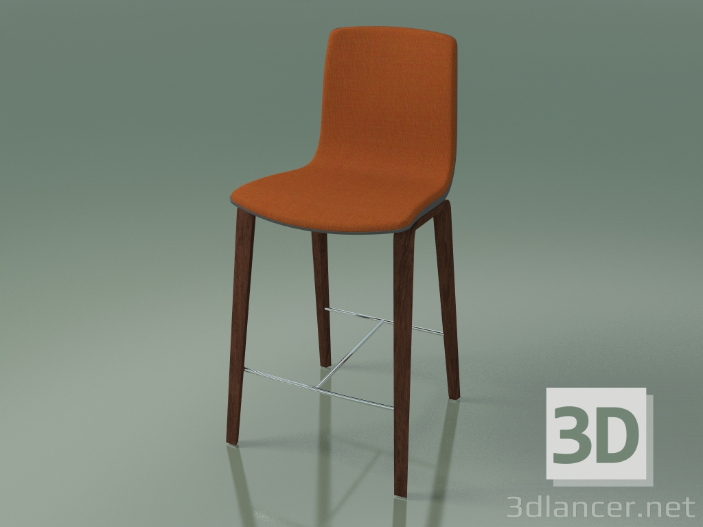 Modelo 3d Banqueta alta 3994 (4 pés de madeira, polipropileno, com acabamento frontal, nogueira) - preview