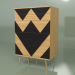 3d model Chest of drawers Big Woo (black, light veneer) - preview