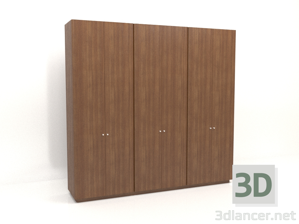 modello 3D Armadio MW 04 legno (3000x600x2850, legno marrone chiaro) - anteprima