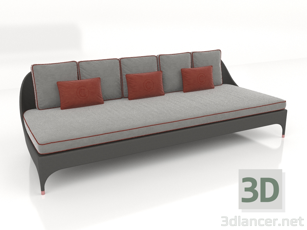 3D modeli 3'lü kolçaksız kanepe (OD1033) - önizleme