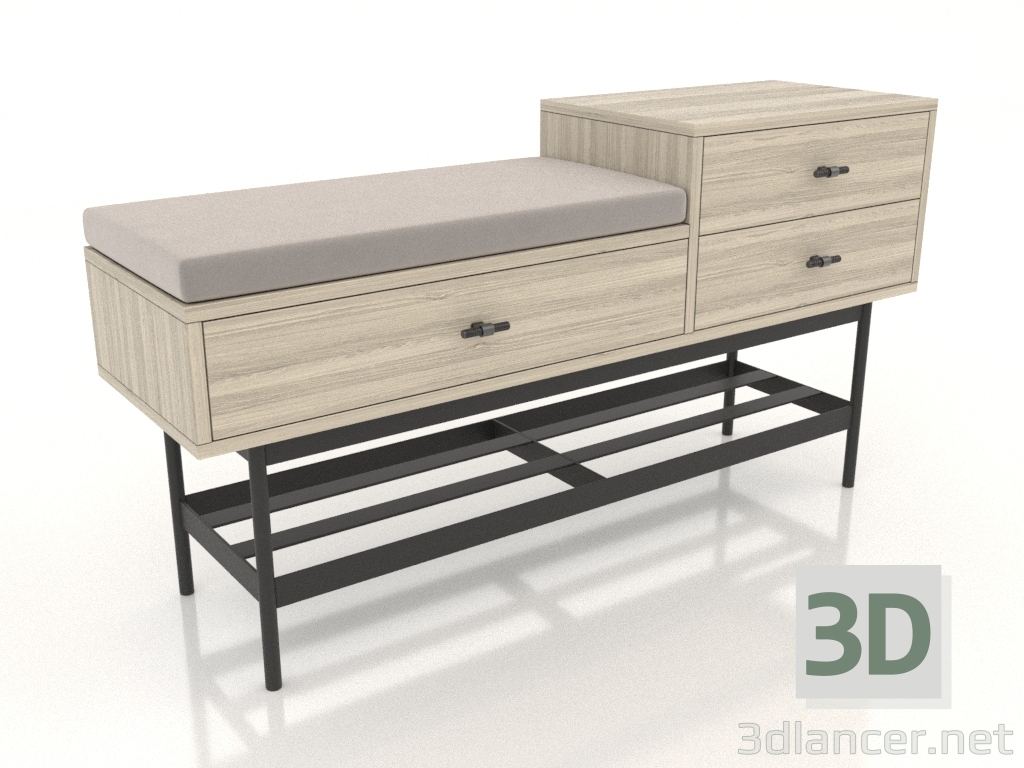 3d model Banquete 2 (roble iluminado) - vista previa