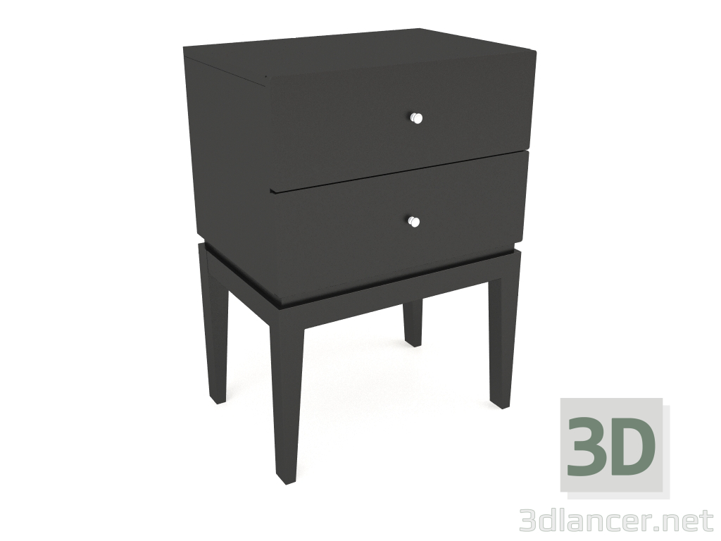 3d model One Static bedside table with two drawers (option 8) - preview