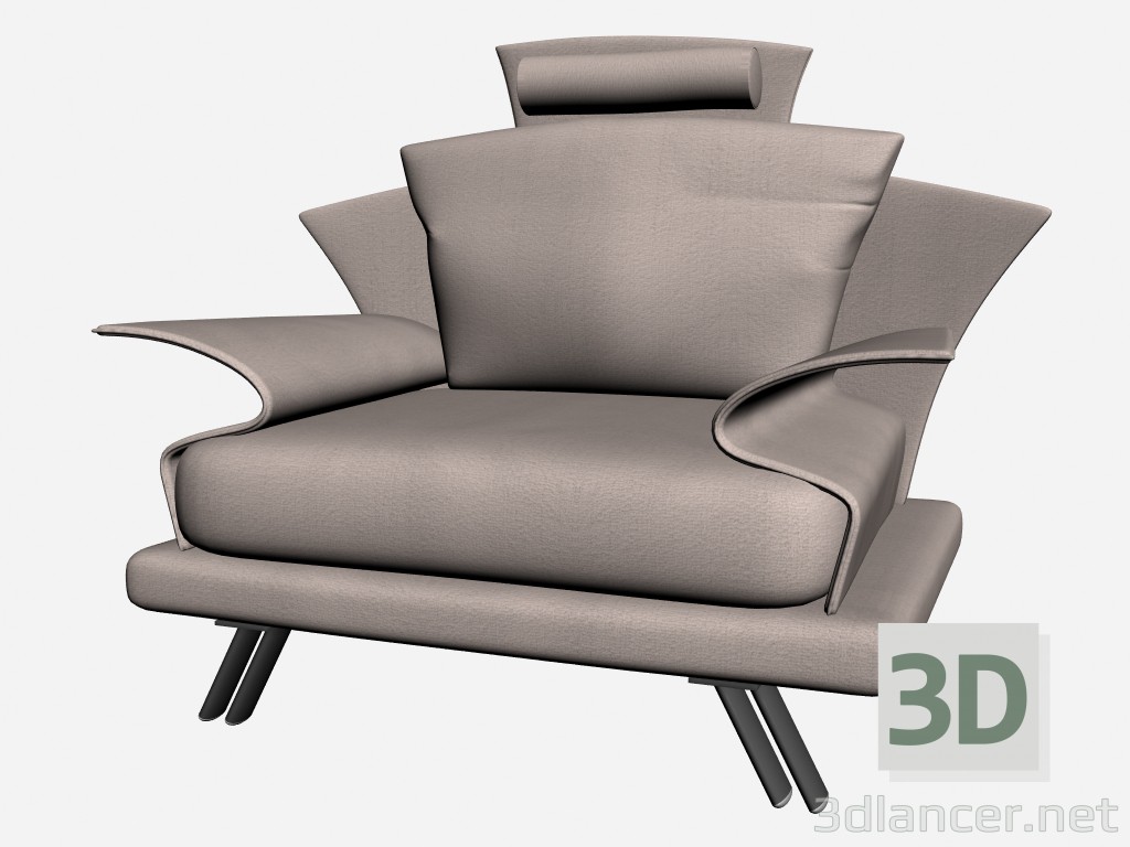 3d model Super Chair roy with headrest 3 - preview