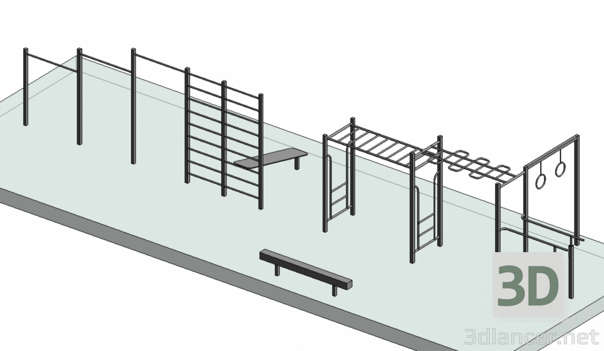 modèle 3D Complexe sportif_4 - preview