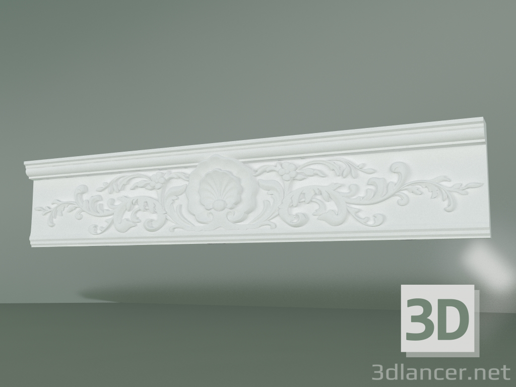 modello 3D Cornicione in gesso con ornamento КW010 - anteprima