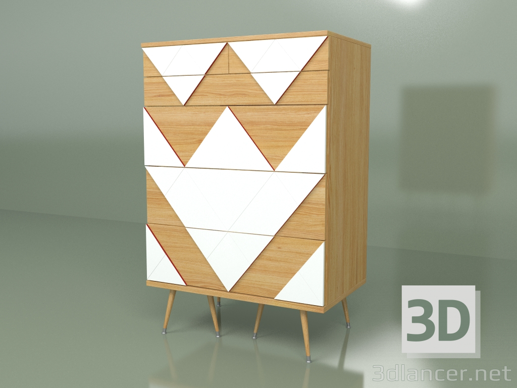 3d model Cajonera Big Woo (blanco, chapa clara) - vista previa