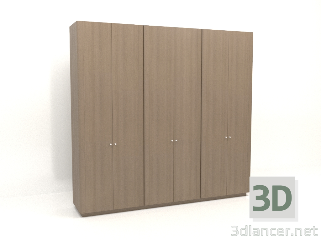 3D modeli Gardırop MW 04 ahşap (3000x600x2850, ahşap grisi) - önizleme