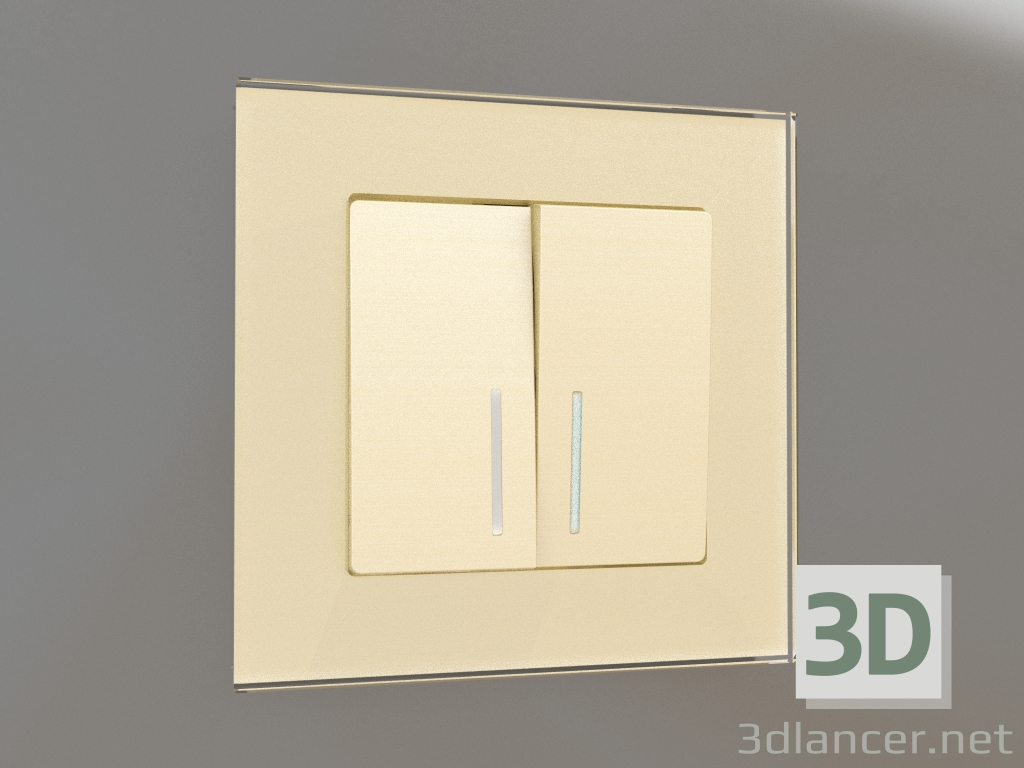 Modelo 3d Interruptor de duas vias com luz de fundo (champanhe) - preview