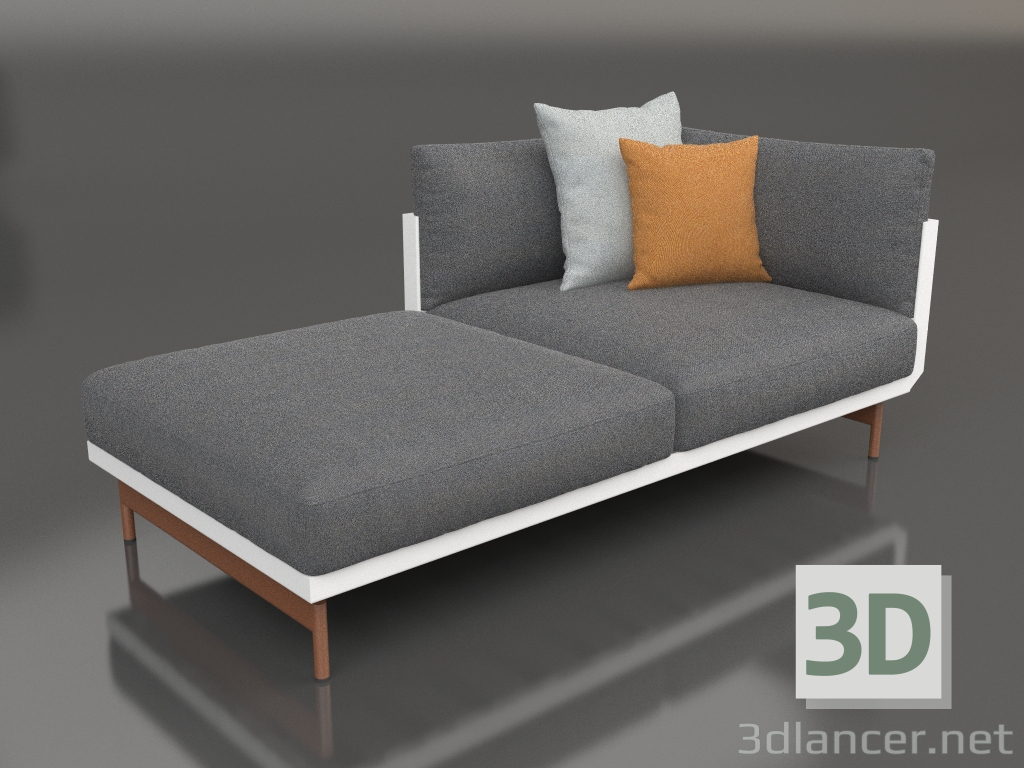 3d model Módulo sofá sección 2 izquierda (Blanco) - vista previa