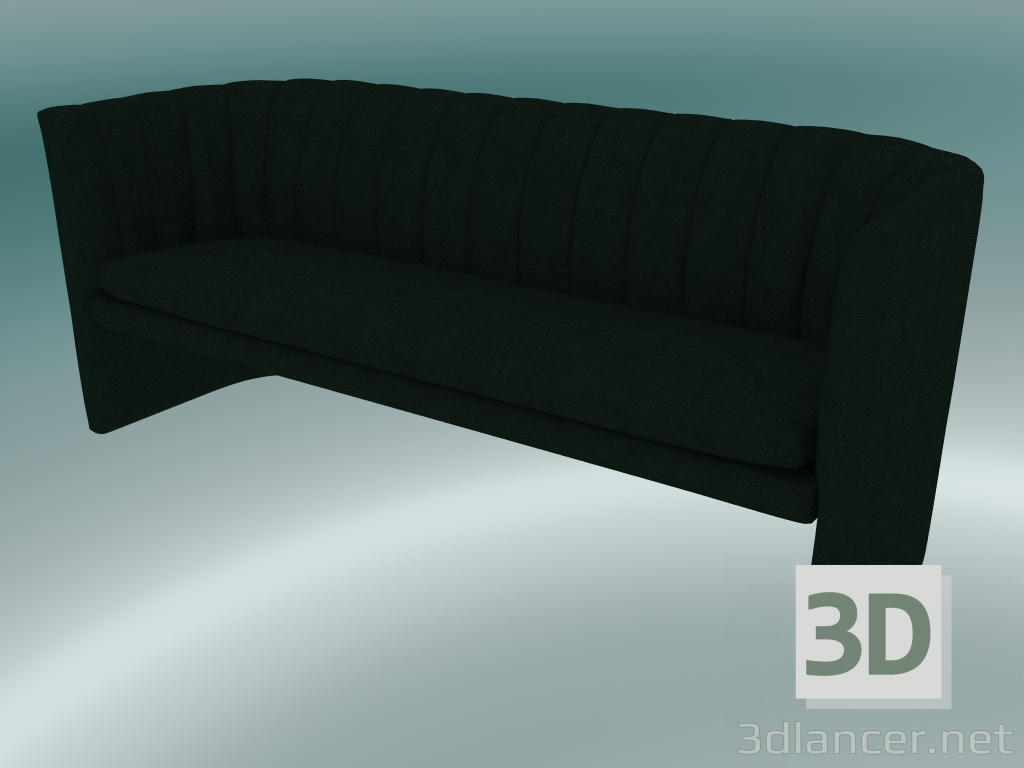 3d model Sofa triple Loafer (SC26, H 75cm, 185x65cm, Velvet 1 Forest) - preview