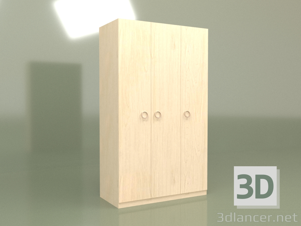 3D Modell Kleiderschrank 3-türig DN 130 (Ahorn) - Vorschau