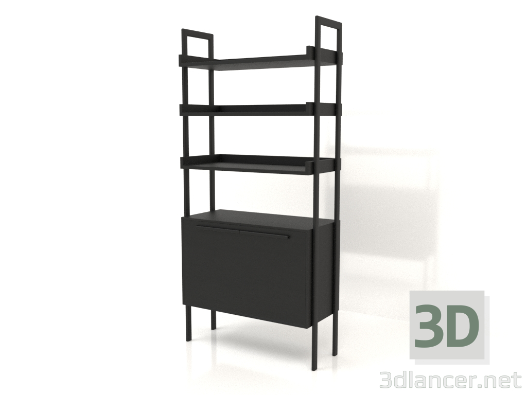 3d модель Стеллаж ST 03 (900х400х1900, wood black) – превью