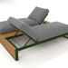 modello 3D Letto matrimoniale per il relax con struttura in alluminio in legno artificiale (Verde bottiglia) - anteprima