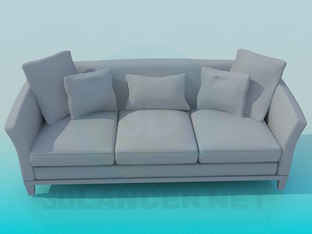 3d model Sofa with three sections - preview