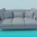 3D Modell Sofa mit drei Abschnitten - Vorschau