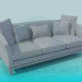 3D Modell Sofa mit drei Abschnitten - Vorschau