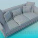 3D Modell Sofa mit drei Abschnitten - Vorschau