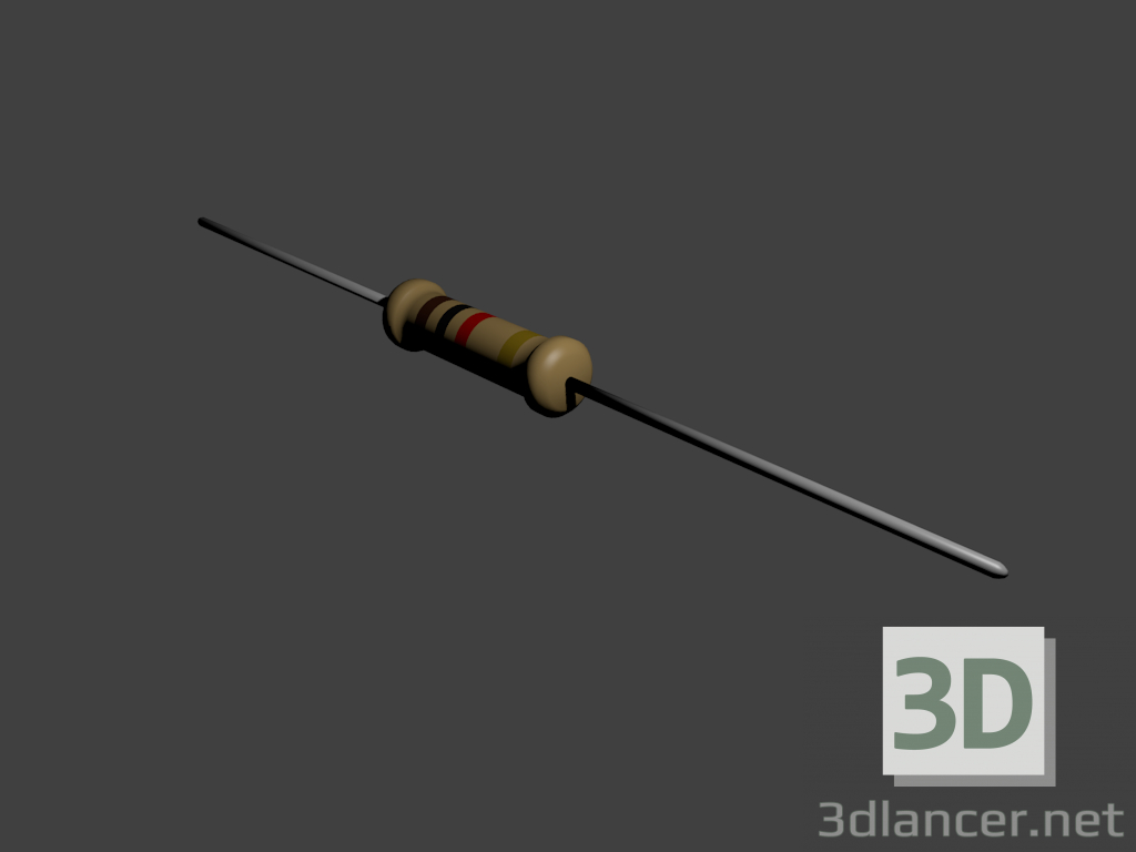 3d model 1 kOm Resistor - preview