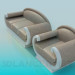 modèle 3D Sofa avec chaise - preview